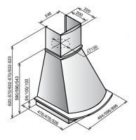 Вытяжка каминная Elikor Ротонда 60П-650-П3Л бежевый/дуб неокрашенный управление: ползунковое (1 мотор)