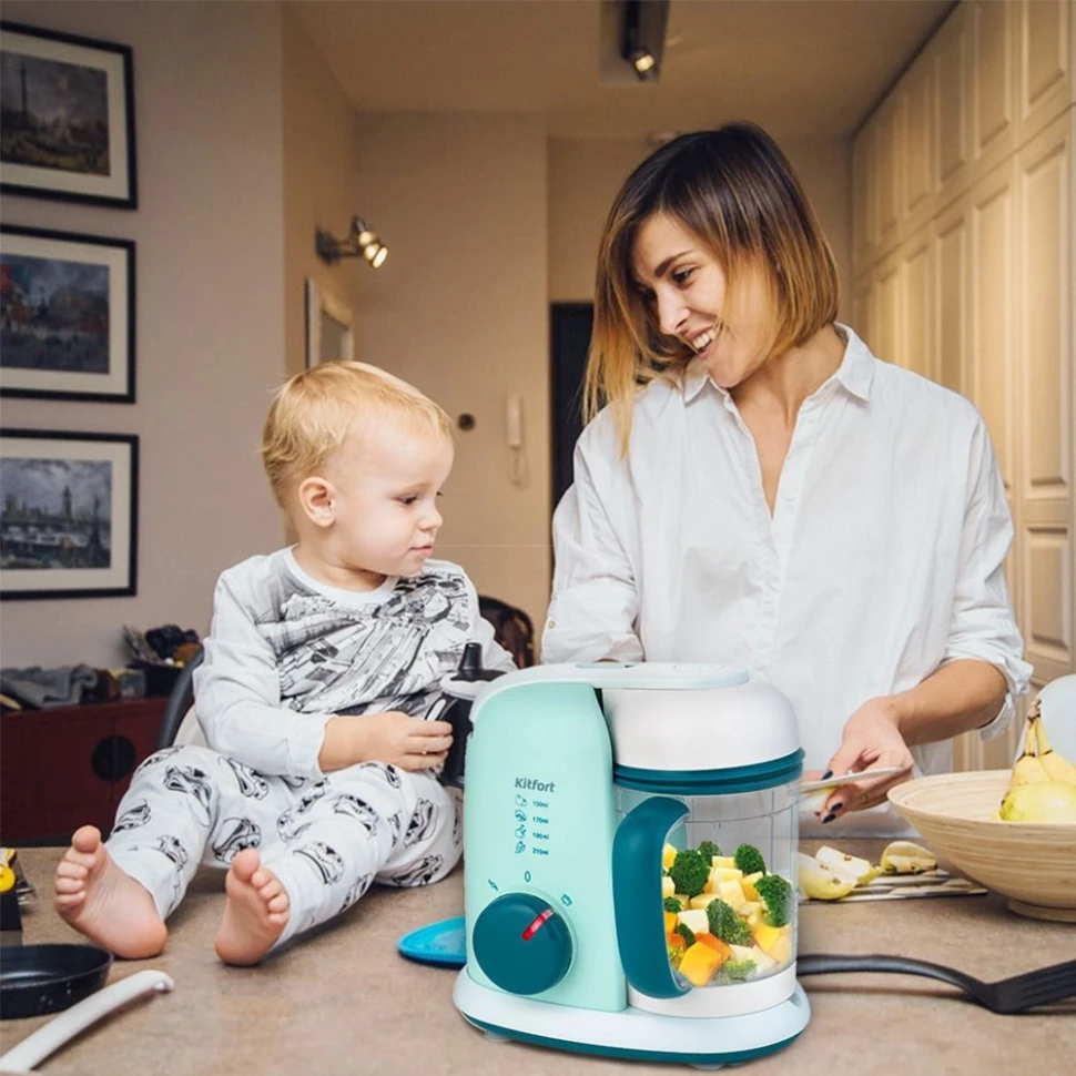 Блендер стационарный Kitfort КТ-2305 400Вт белый/зеленый  