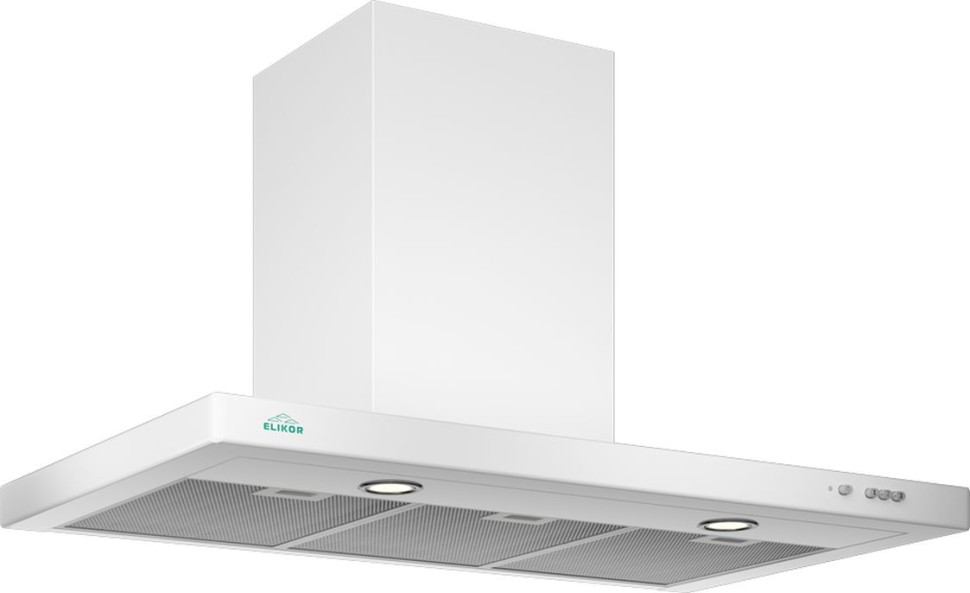 Вытяжка каминная Elikor Квадра 90П-650-К3Д белый управление: кнопочное (1 мотор)  