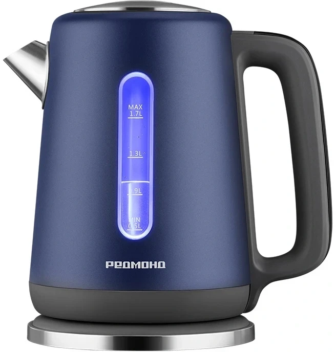 Чайник электрический Redmond KM238 1.7л. 2200Вт синий корпус: нерж.сталь/пластик  