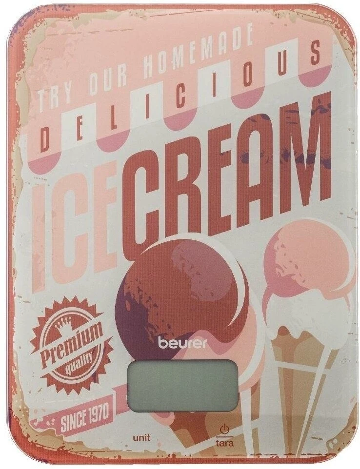 Весы кухонные электронные Beurer KS19 Ice Cream макс.вес:5кг рисунок