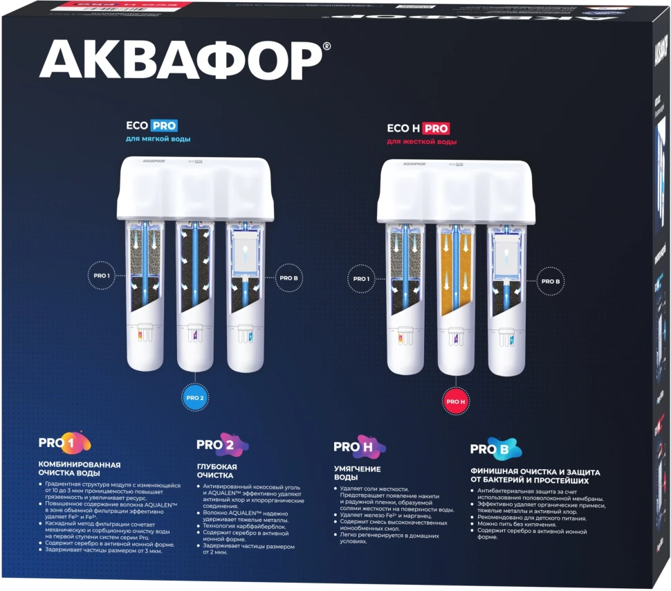 Водоочиститель Аквафор Кристалл ECO H Pro белый  