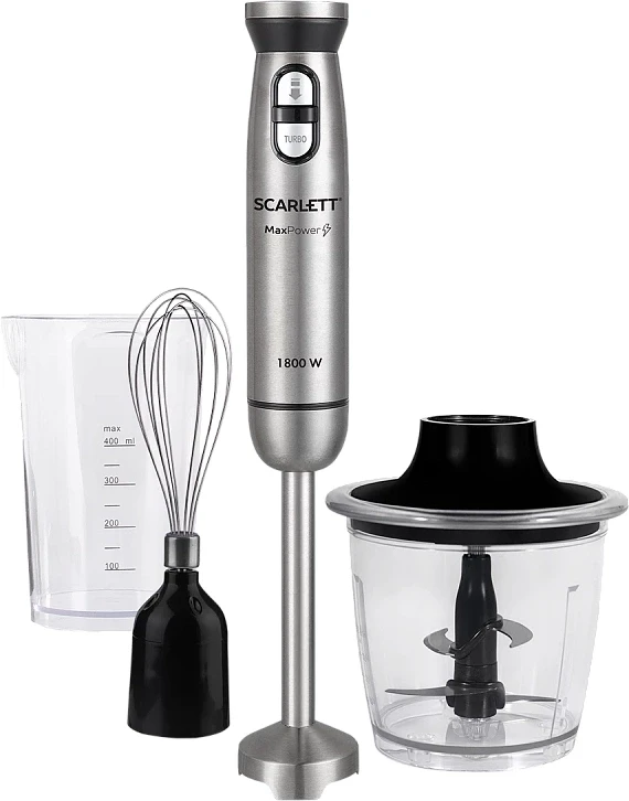 Блендер погружной Scarlett SC-HB42F88 1800Вт стальной/черный  