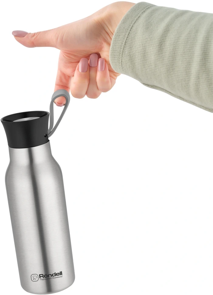 Термокружка для напитков Rondell Breve RDS-1883 0.5л. стальной матовый картонная коробка