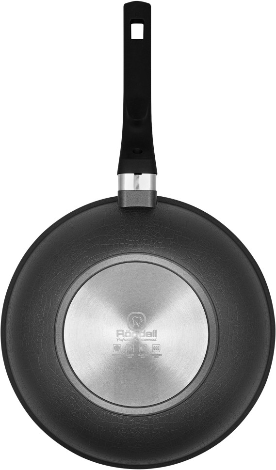 Сковорода ВОК (WOK) Rondell Escurion Grey RDA-1123 круглая 28см покрытие: TriTitan ручка несъемная (с крышкой) серый