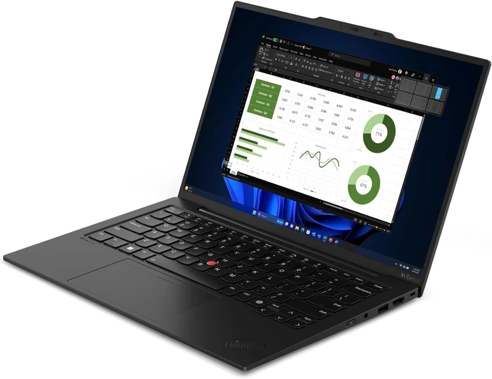 Ноутбук Lenovo ThinkPad X1 Carbon G12 Core Ultra 7 155U 32Gb SSD512Gb Intel Graphics 14" IPS Touch WUXGA (1920x1200) Windows 11 Pro 64 black WiFi BT Cam (21KC00A7US)  