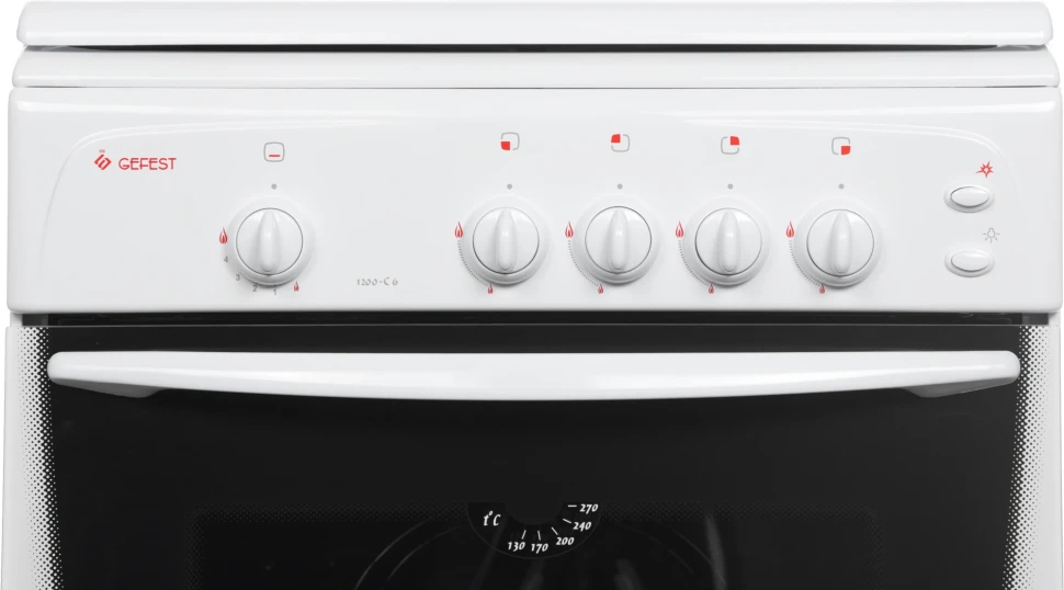 Плита Газовая Gefest ПГ 1200-С6 К33 белый (металлическая крышка) реш.сталь  