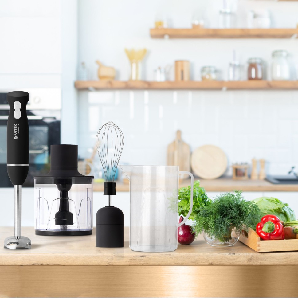 Блендер погружной Vitek VT-8527 1000Вт черный  