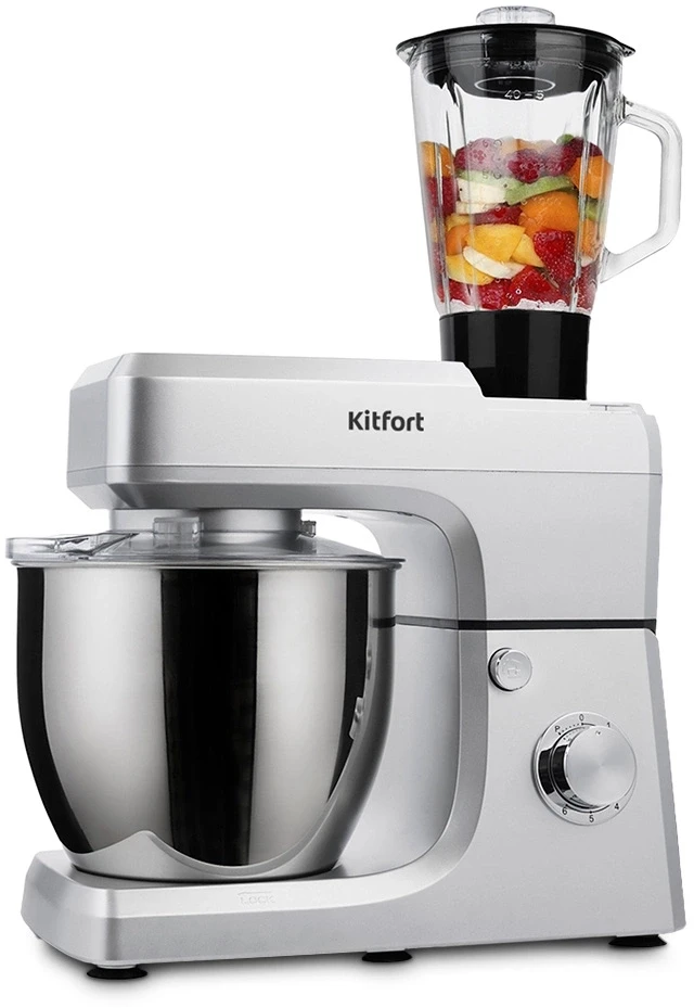 Миксер планетарный Kitfort КТ-1339-1 1400Вт серебристый