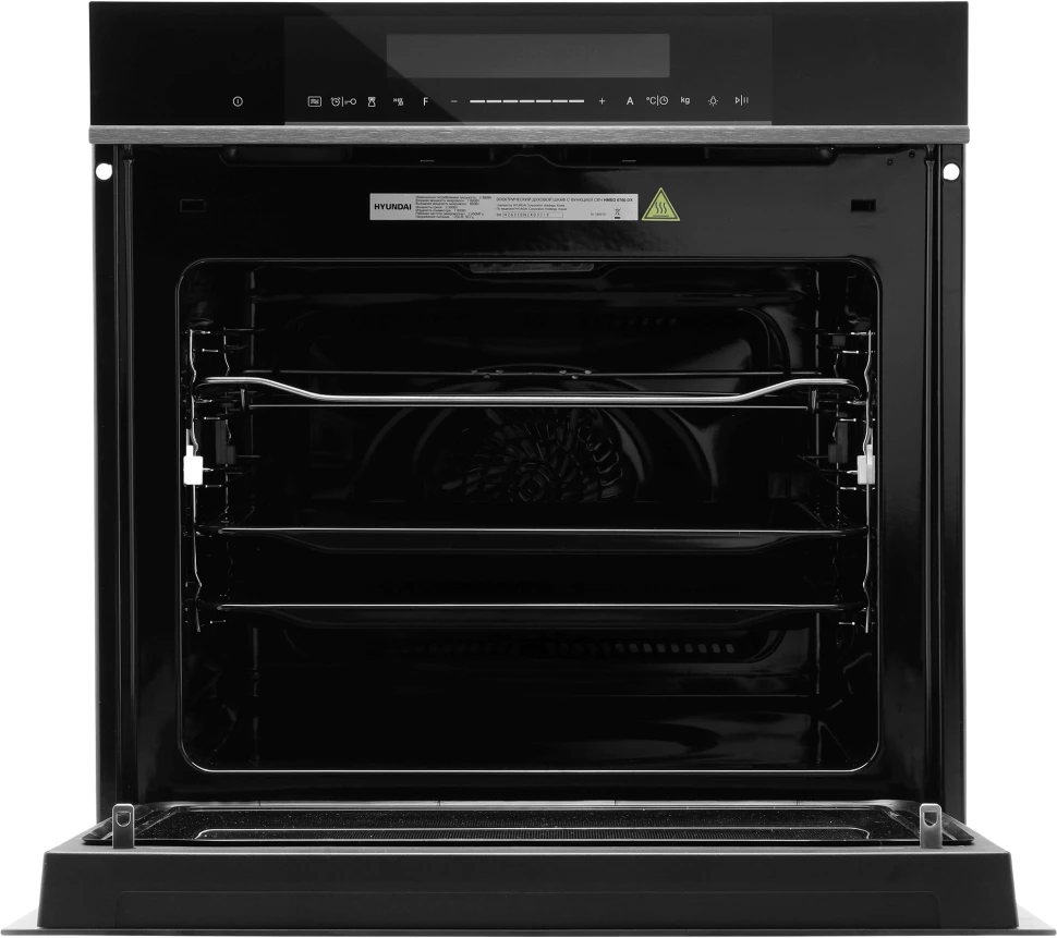 Духовой шкаф Электрический Hyundai HMEO 6780 DX черное стекло/серебристый  
