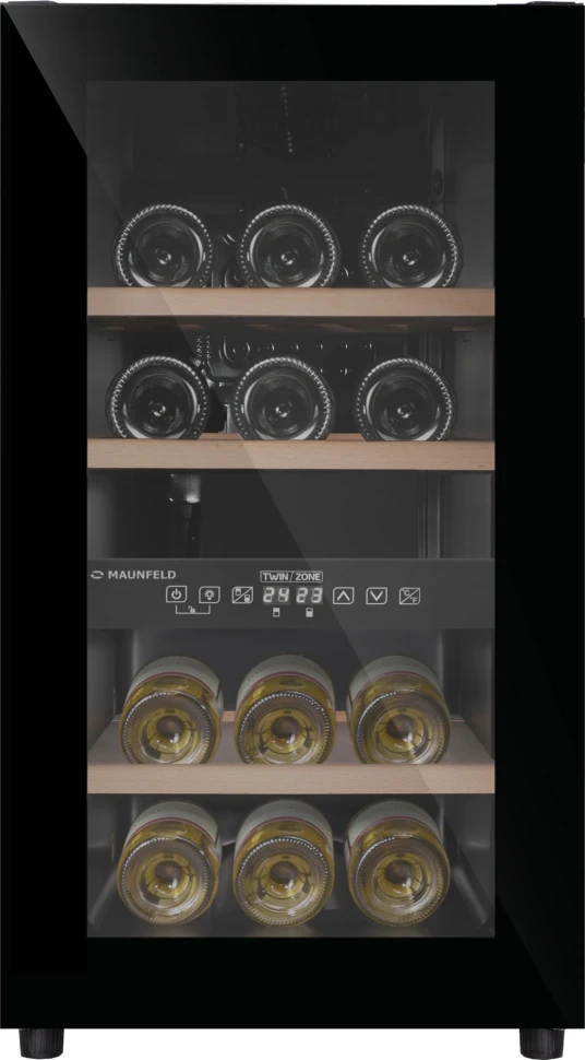 Винный шкаф Maunfeld MFWC-50D16 2-хкамерн. черный