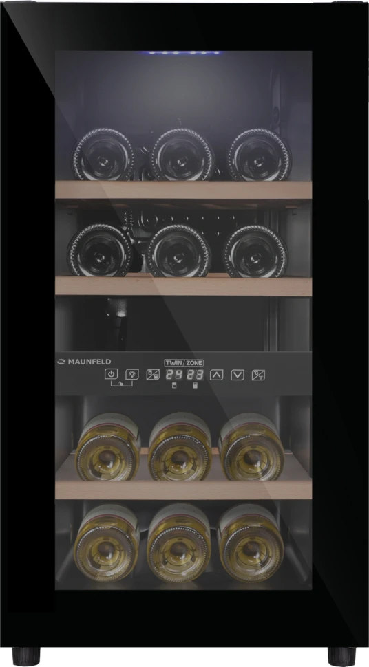 Винный шкаф Maunfeld MFWC-50D16 2-хкамерн. черный