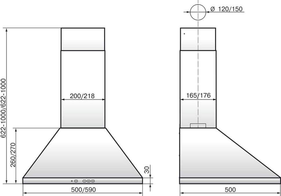 Вытяжка каминная Elikor Вента 60П-650-К3Д кремовый управление: кнопочное (1 мотор)  