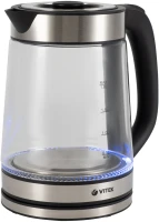 Чайник электрический Vitek VT-1179 1.8л. 2200Вт серебристый корпус: стекло/металл