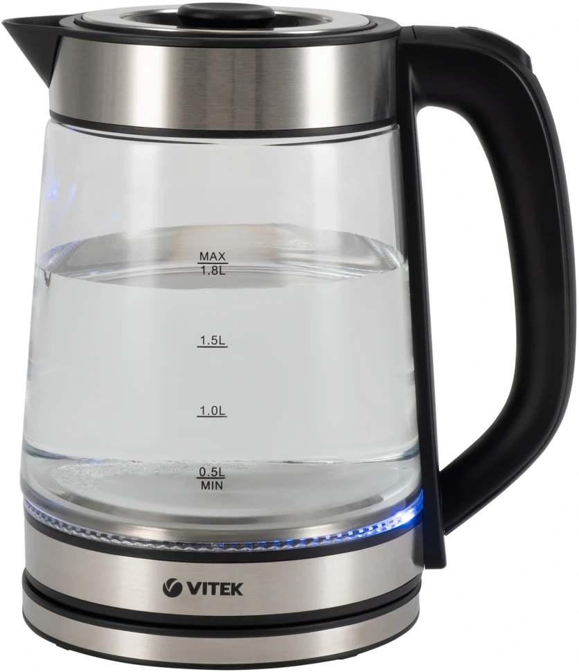 Чайник электрический Vitek VT-1179 1.8л. 2200Вт серебристый корпус: стекло/металл  