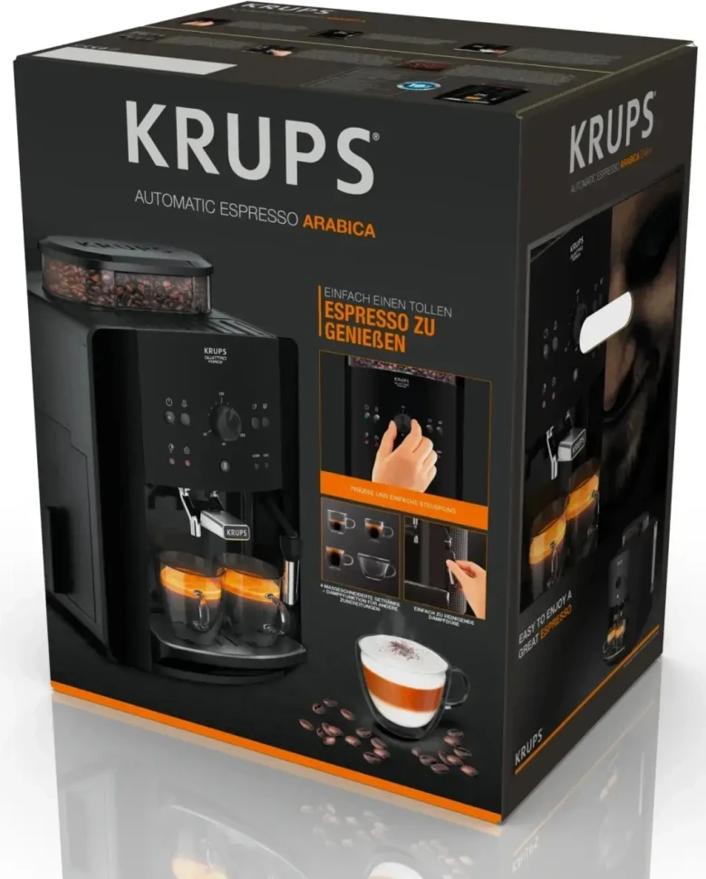 Кофемашина Krups Arabica EA811810 1450Вт черный/серебристый