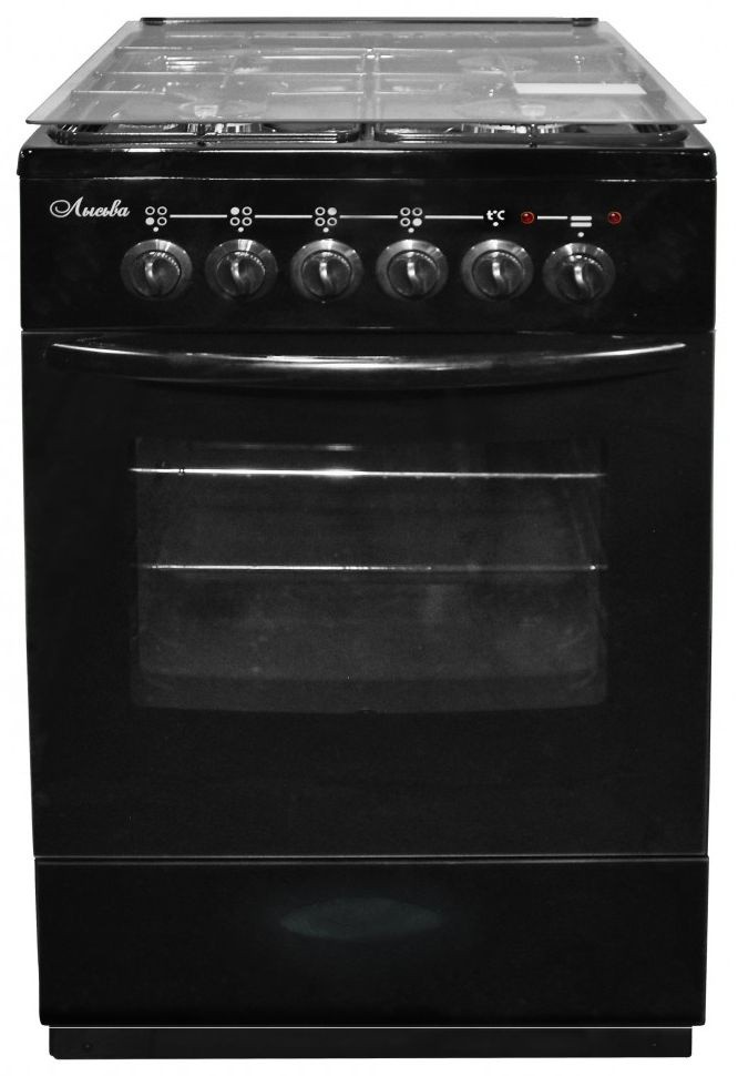 Плита Комбинированная Лысьва ЭГ 401 МС-2у черный (стеклянная крышка) реш.сталь  