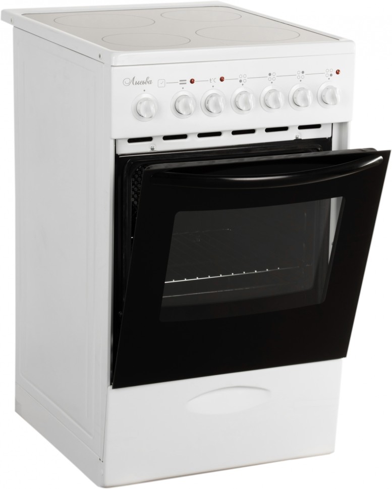 Плита Электрическая Лысьва EF4006MK00 белый стеклокерамика (без крышки)  