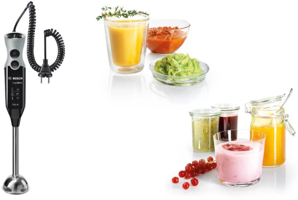 Блендер погружной Bosch MSM67170 750Вт черный/серый  