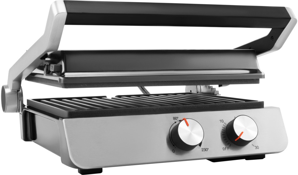 Электрогриль Hyundai HYG-4046 2200Вт черный/серебристый  