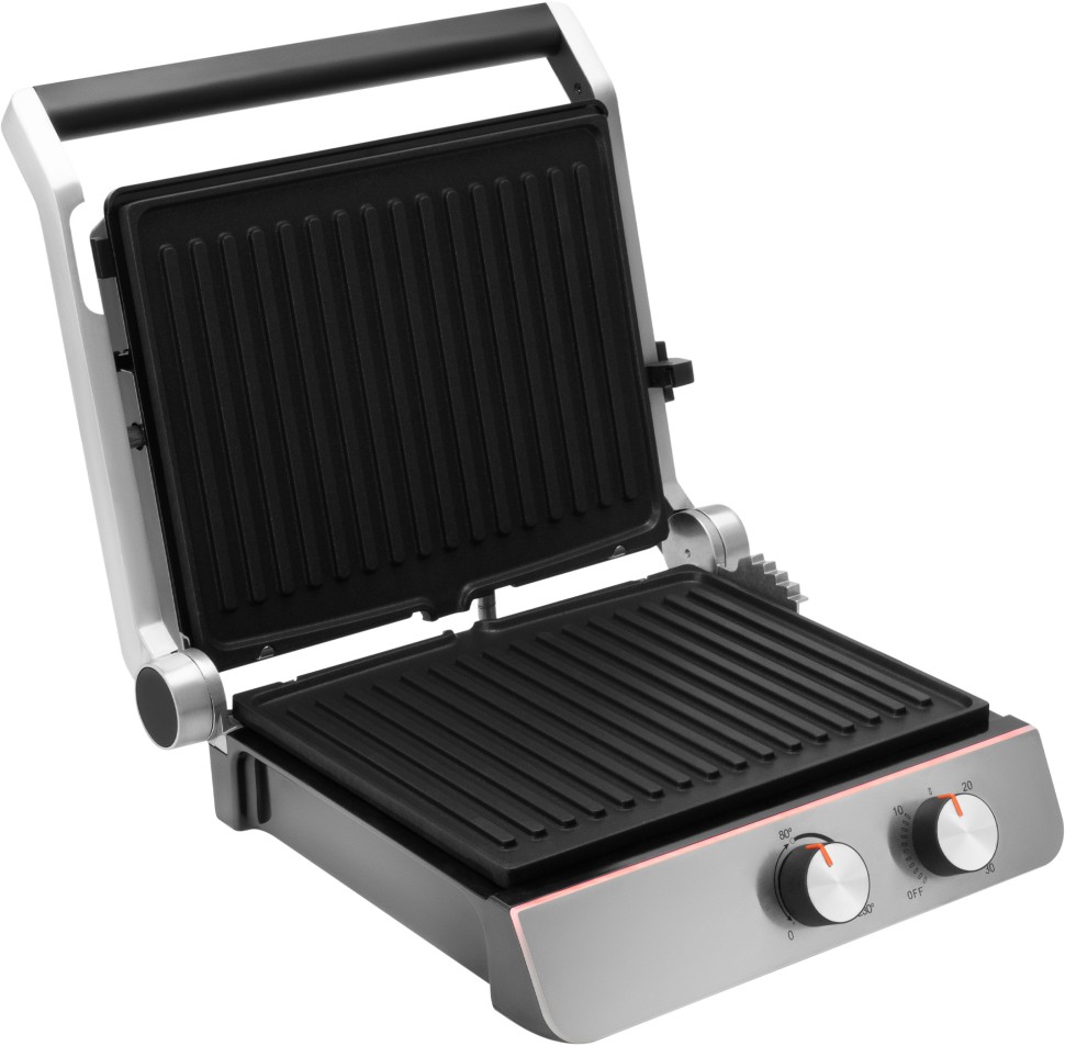 Электрогриль Hyundai HYG-4046 2200Вт черный/серебристый  