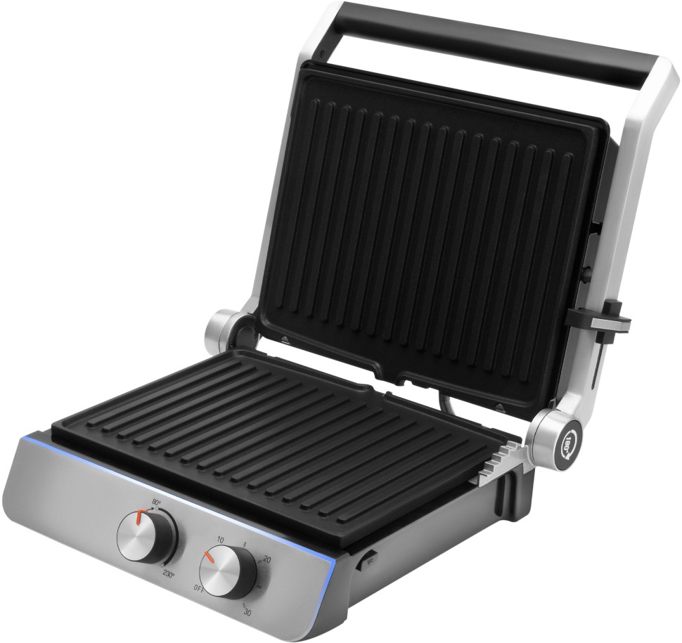 Электрогриль Hyundai HYG-4046 2200Вт черный/серебристый  