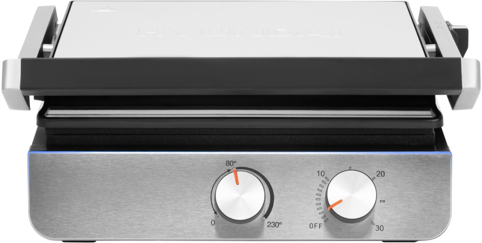 Электрогриль Hyundai HYG-4046 2200Вт черный/серебристый  