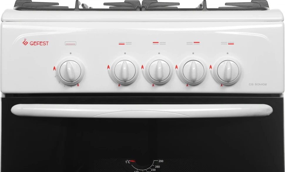 Плита Газовая Gefest CG 50М02 К73 белый (без крышки) реш.чугун