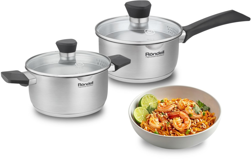 Кастрюля Rondell Strike Grey Ultra RDS-1949 4.8л. d=24см (с крышкой) стальной  