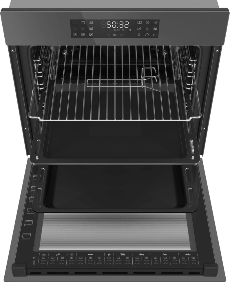 Духовой шкаф Электрический Maunfeld EOEH7614DGR темно-серый