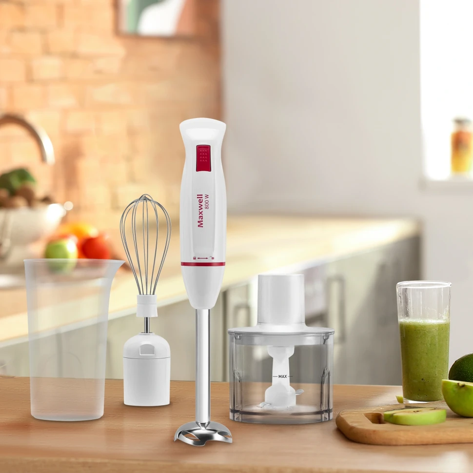 Блендер погружной Maxwell MW-1172 800Вт белый  