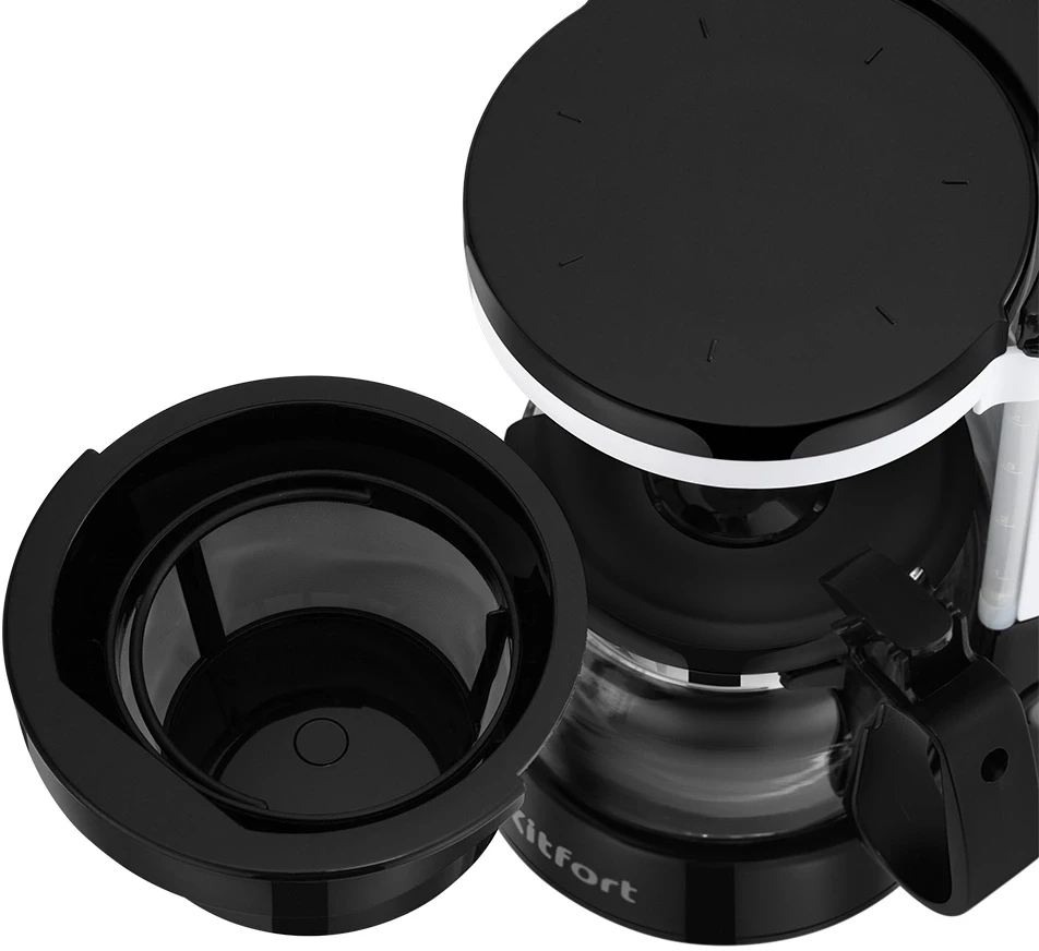 Кофеварка капельная Kitfort КТ-7486 550Вт черный/белый  