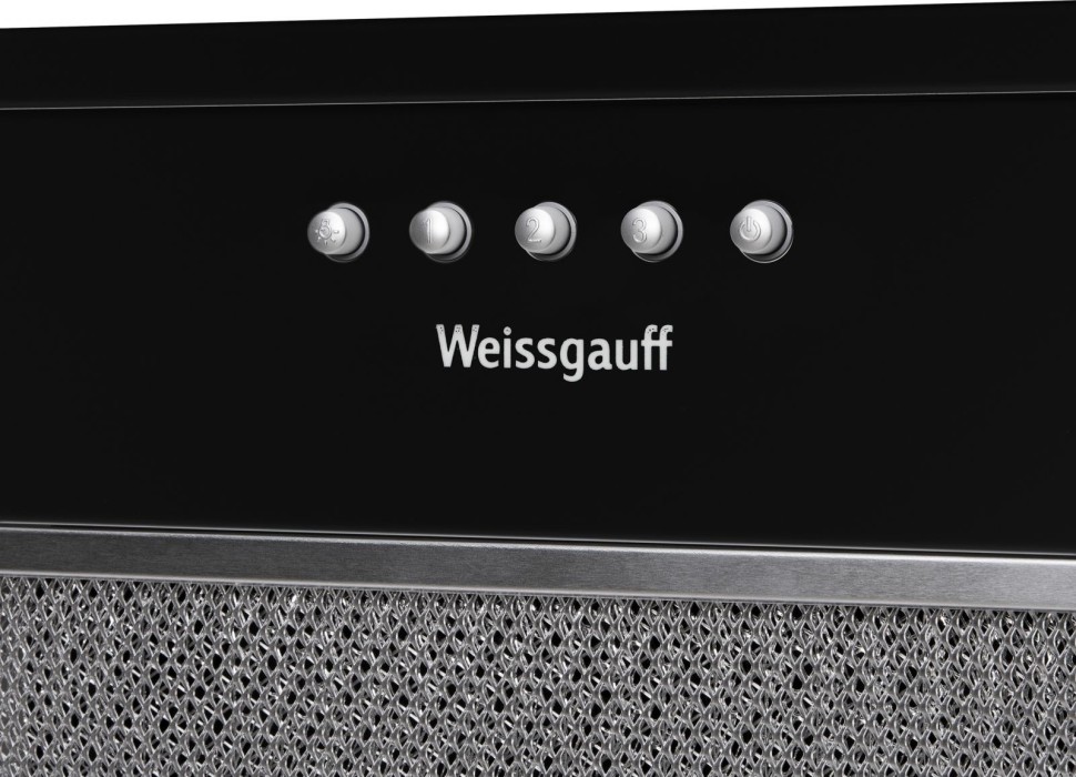 Вытяжка встраиваемая Weissgauff ALPHA 60 PB BL черный управление: кнопочное (1 мотор)  