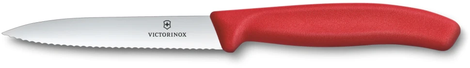Нож кухонный Victorinox Swiss Classic 6.7731.C1 для овощей лезв.100мм серрейт. заточка красный  