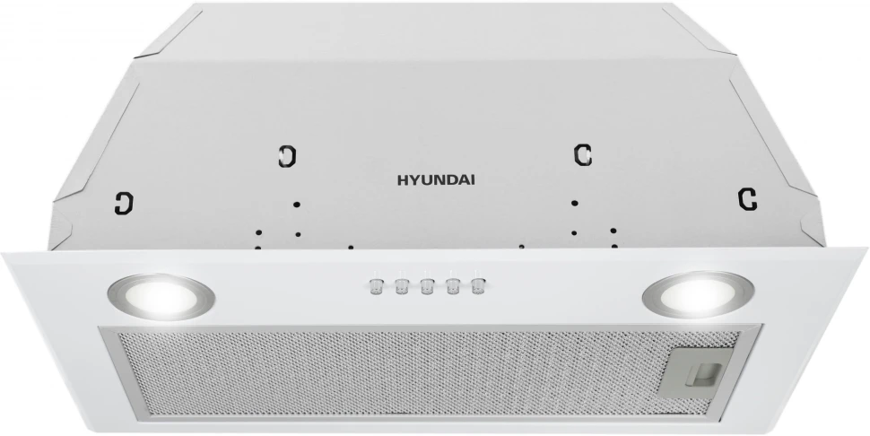 Вытяжка встраиваемая Hyundai HBB 6033 W белый управление: кнопочное (1 мотор)  
