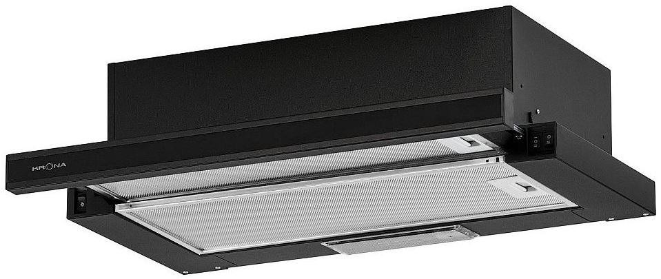 Вытяжка встраиваемая Krona Kamilla 600 Glass черный управление: кулисные переключатели (2 мотора)  