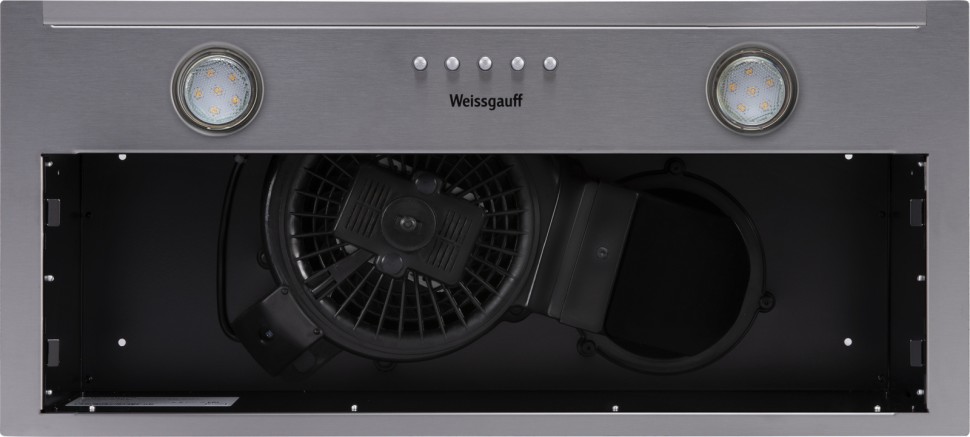 Вытяжка встраиваемая Weissgauff ALPHA 60 PB IX нержавеющая сталь управление: кнопочное (1 мотор)  
