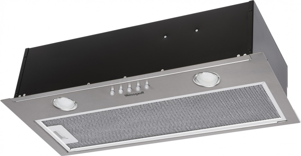 Вытяжка встраиваемая Weissgauff ALPHA 60 PB IX нержавеющая сталь управление: кнопочное (1 мотор)  