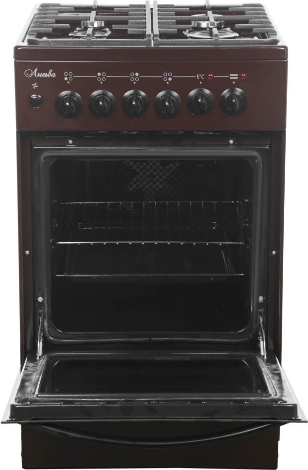 Плита Комбинированная Лысьва ЭГ 404 МС-2у коричневый (без крышки) реш.чугун