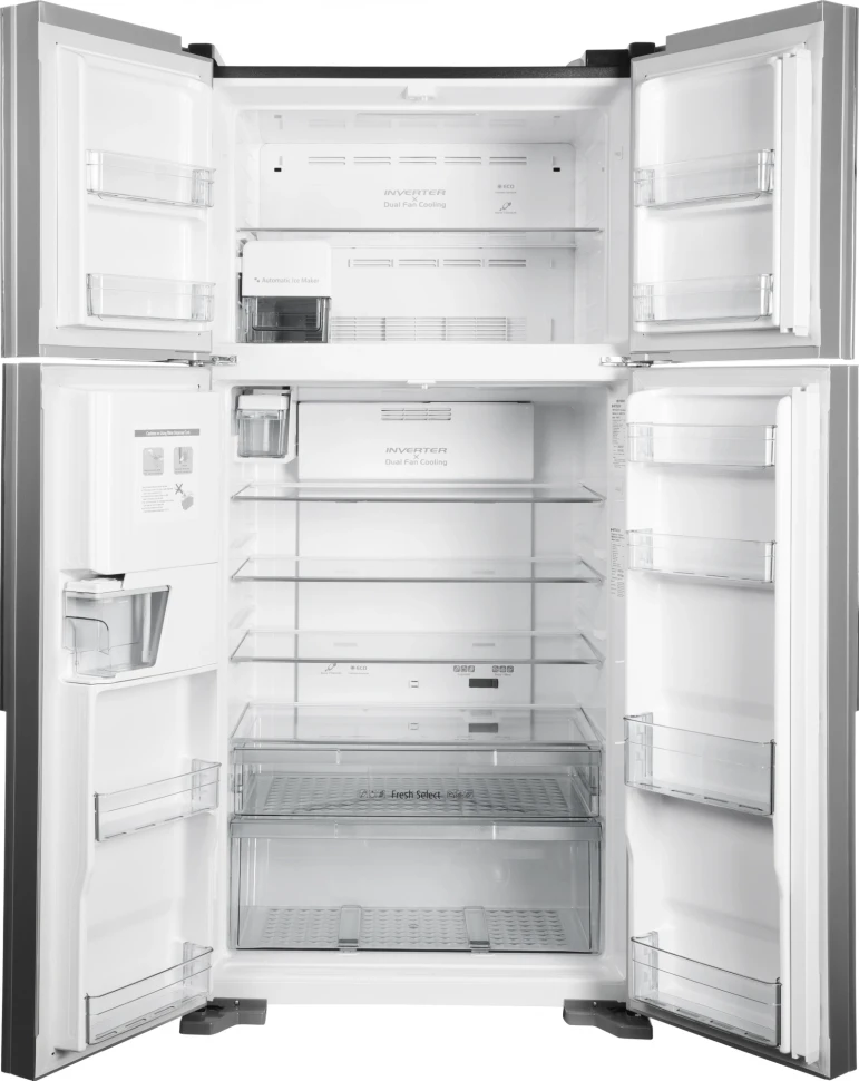 Холодильник Hitachi R-W660PUC7X GS 2-хкамерн. серебристый глянц. инвертер  