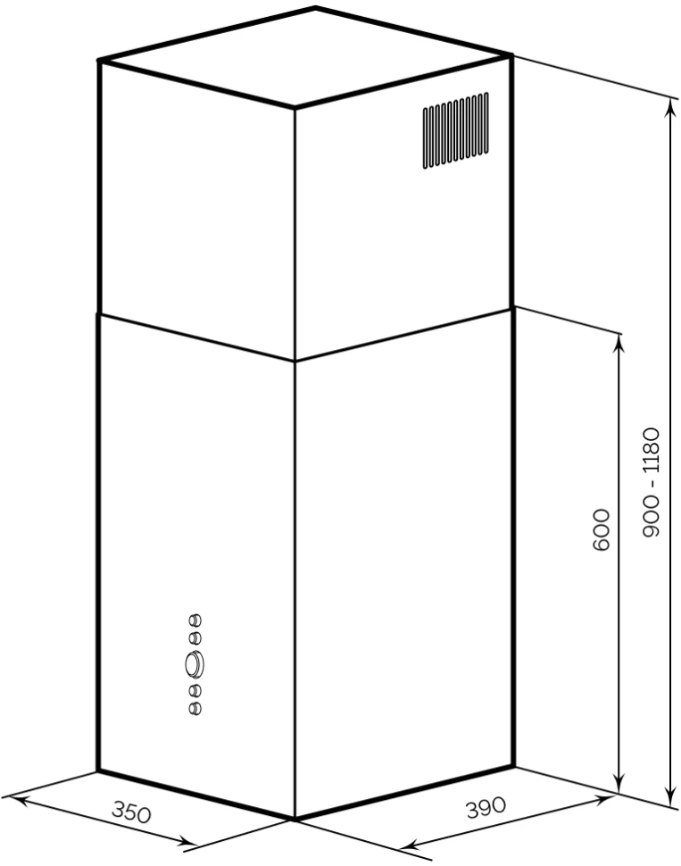 Вытяжка каминная Lex Mono 400 нержавеющая сталь управление: кнопочное (1 мотор)  