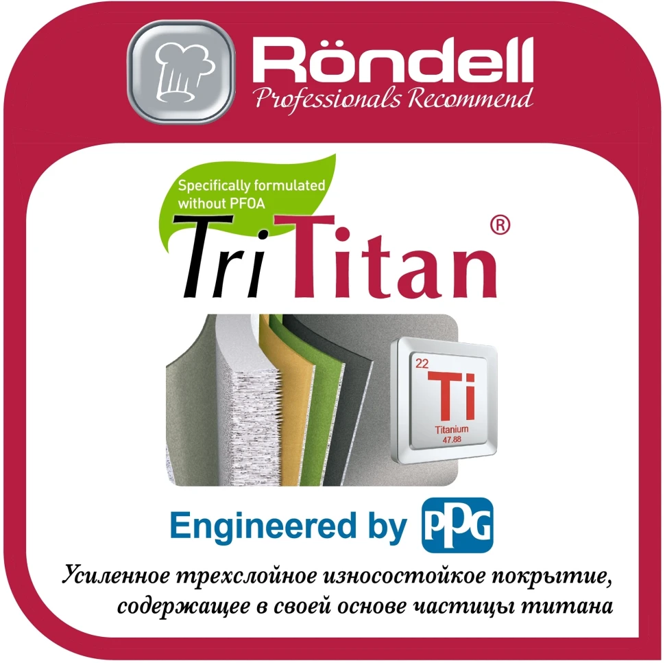 Сотейник Rondell Escurion Grey RDA-1125 4.0л. d=28см (с крышкой) серый