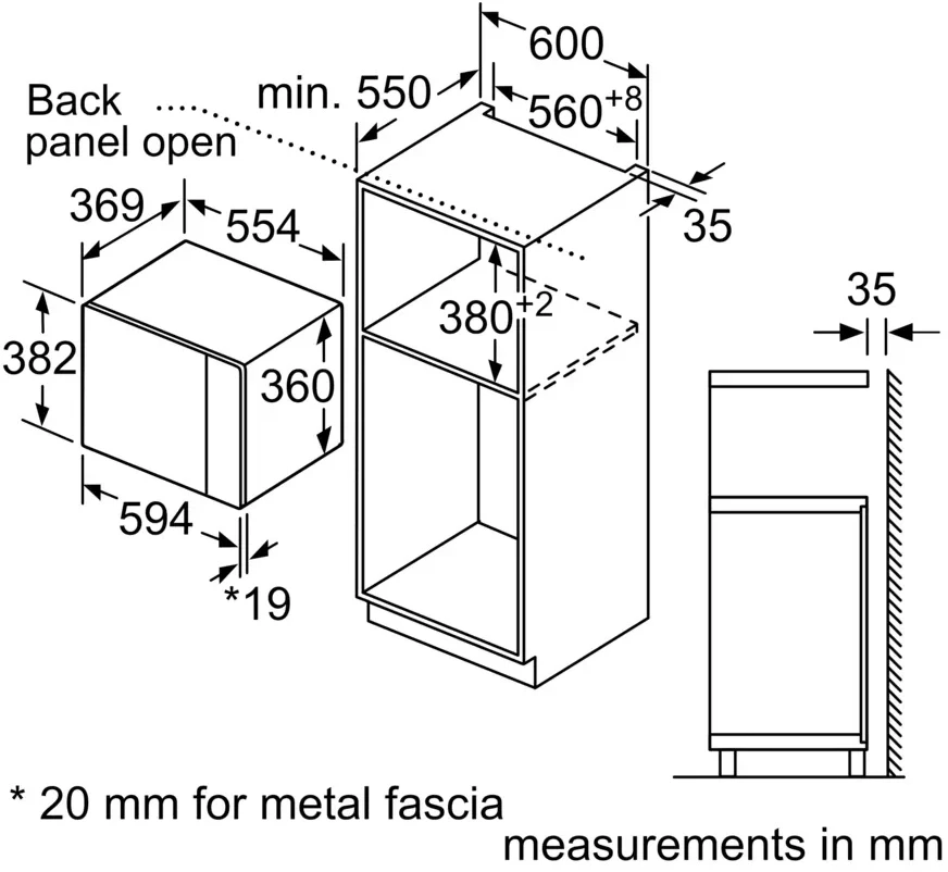 Микроволновая печь Bosch BEL554MB2 25л. 900Вт черный (встраиваемая)