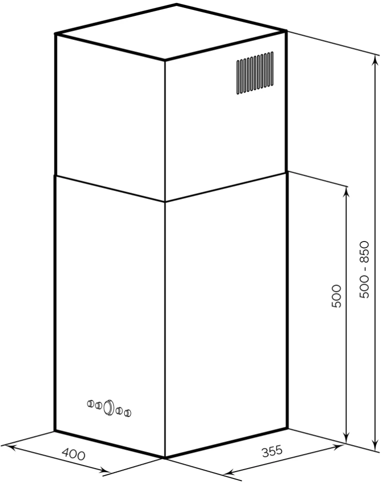 Вытяжка каминная Lex Mono 400 белый управление: кнопочное (1 мотор)  