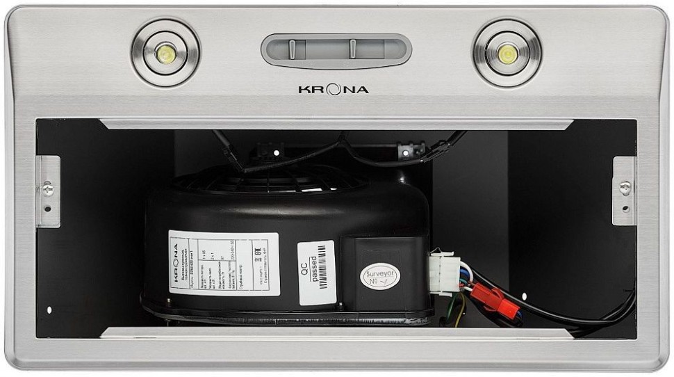 Вытяжка встраиваемая Krona Runa 600 S нержавеющая сталь управление: кнопочное (1 мотор)  