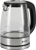 Чайник электрический Vitek VT-8828 1.7л. 2200Вт серебристый корпус: стекло/металл