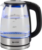 Чайник электрический Vitek VT-8828 1.7л. 2200Вт серебристый корпус: стекло/металл
