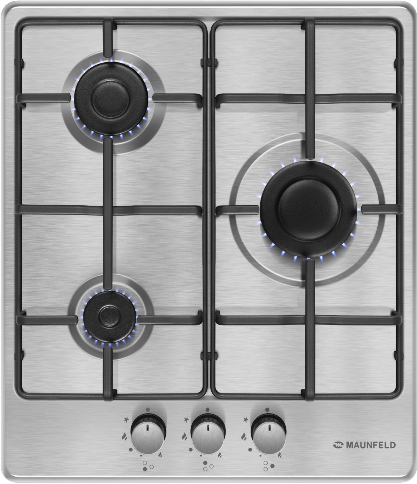 Газовая варочная поверхность Maunfeld EGHS.43.3STS-ES нержавеющая сталь  