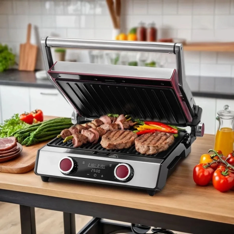 Электрогриль Kitfort КТ-3631 2200Вт серебристый  