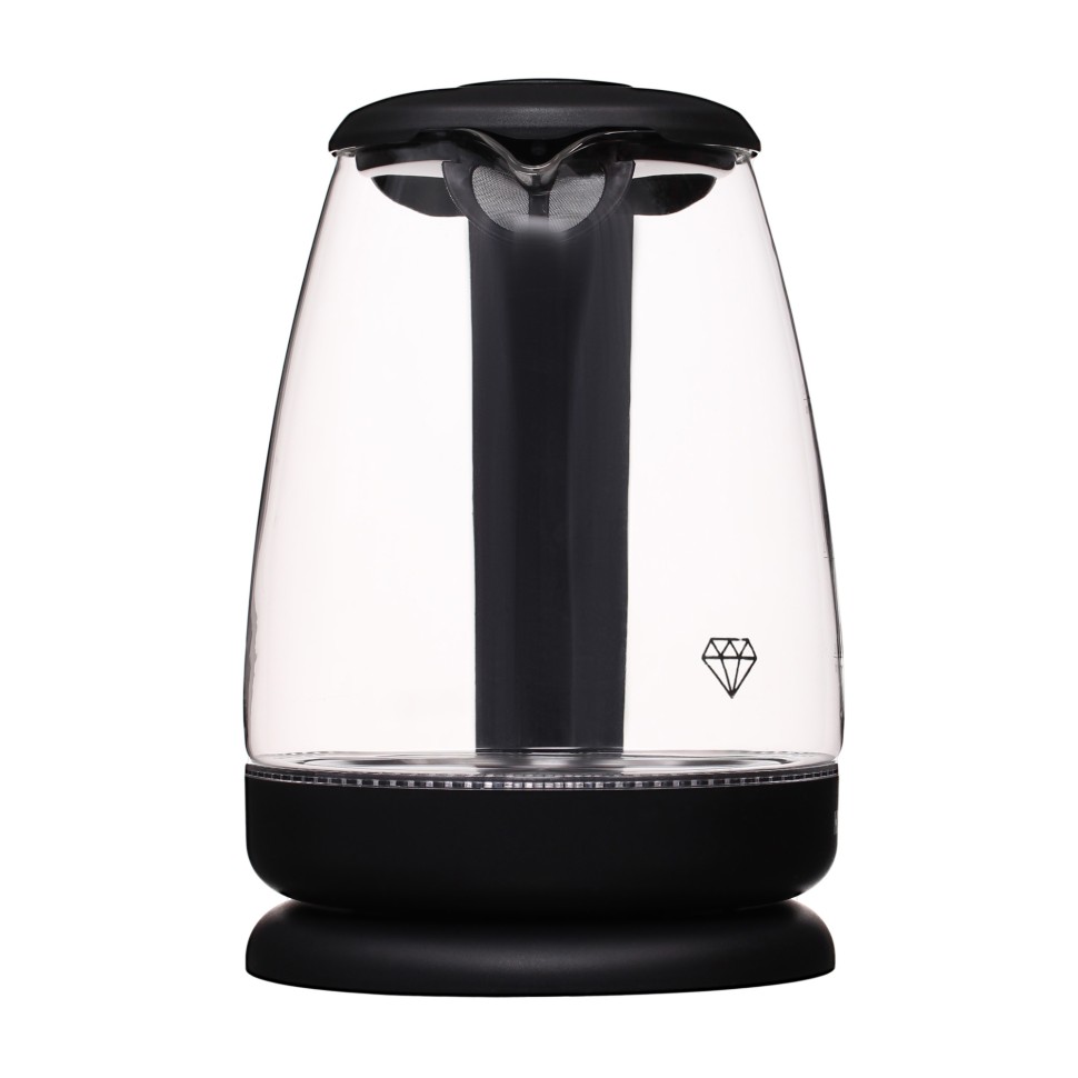 Чайник электрический Hyundai HYK-G1001 1.7л. 2200Вт черный корпус: стекло/пластик  